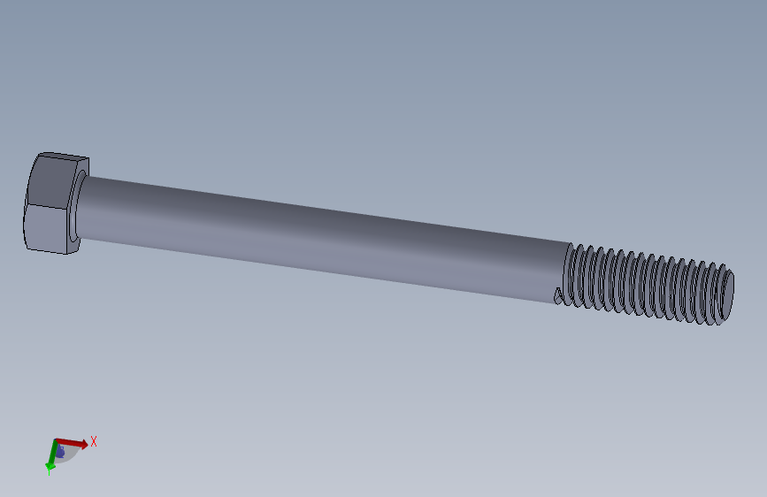 UNC 六角螺栓-Hex Bolt 0.375-16 x 4.SLDPRT