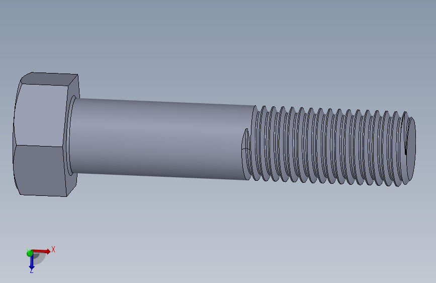 UNC 六角螺栓-Hex Bolt 0.875-9 x 4.SLDPRT