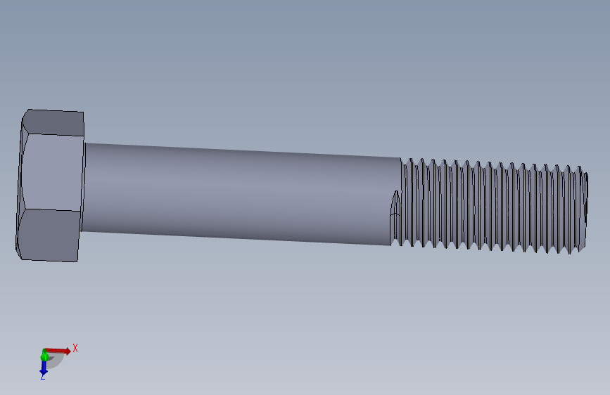 UNC 六角螺栓-Hex Bolt 0.875-9 x 5.SLDPRT