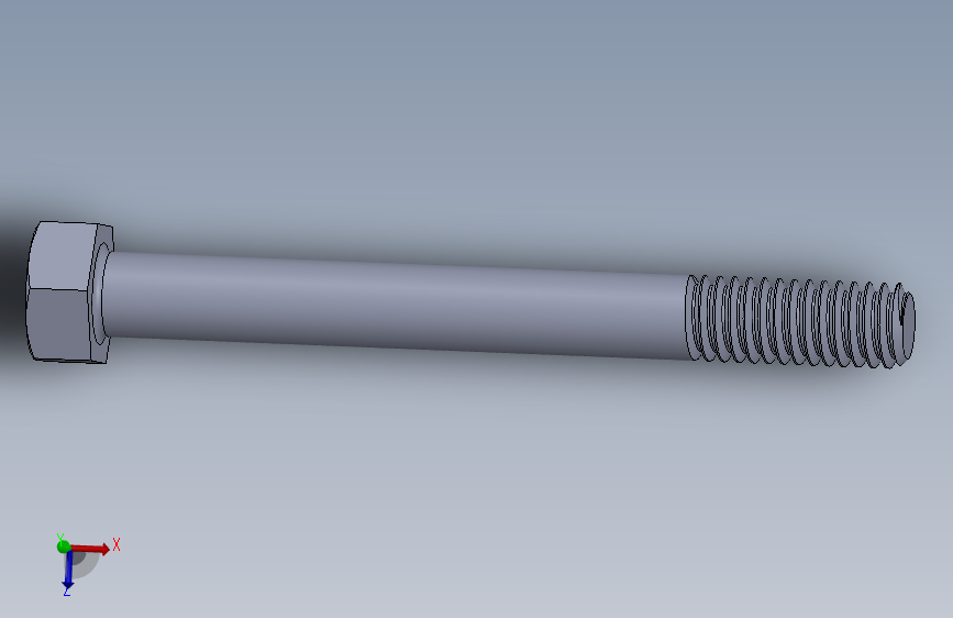 UNC 六角螺栓-Hex Bolt 0.3125-18 x 3.SLDPRT