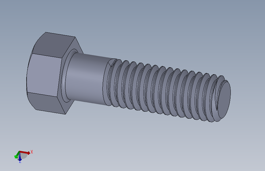 UNC 六角螺栓-Hex Bolt 0.4375-14 x 1.5.SLDPRT