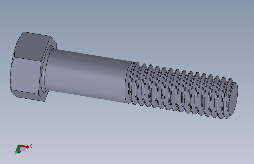 UNC 六角螺栓-Hex Bolt 0.4375-14 x 2.SLDPRT