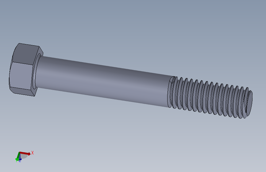 UNC 六角螺栓-Hex Bolt 0.4375-14 x 3.SLDPRT