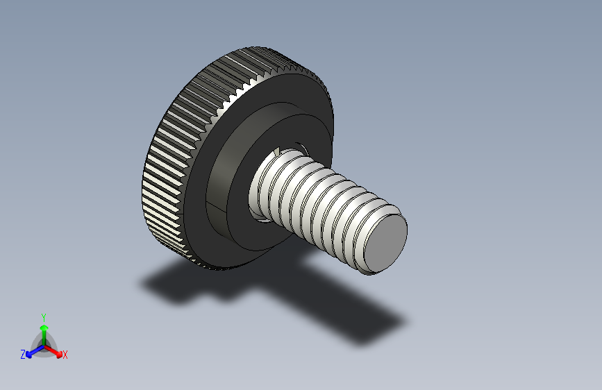 滚花旋钮-Knurled Knob 0.25x0.750x0.500.STEP
