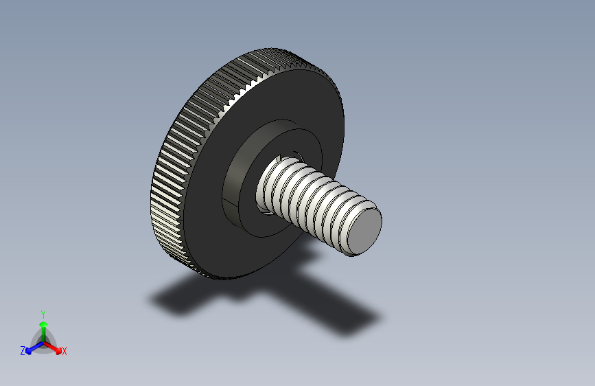 滚花旋钮-Knurled Knob 0.25x1.000x0.500.STEP