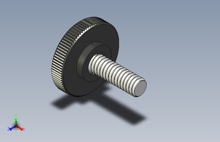 滚花旋钮-Knurled Knob 0.25x1.000x0.750.STEP