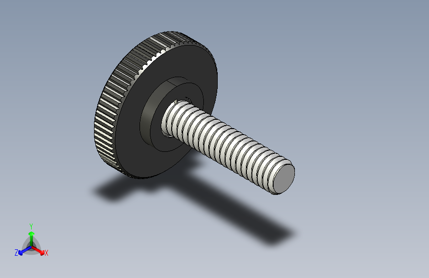 滚花旋钮-Knurled Knob 0.25x1.000x1.000.STEP