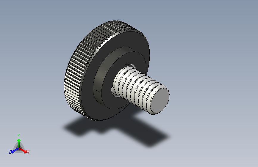 滚花旋钮-Knurled Knob 0.312x1.000x0.500.STEP