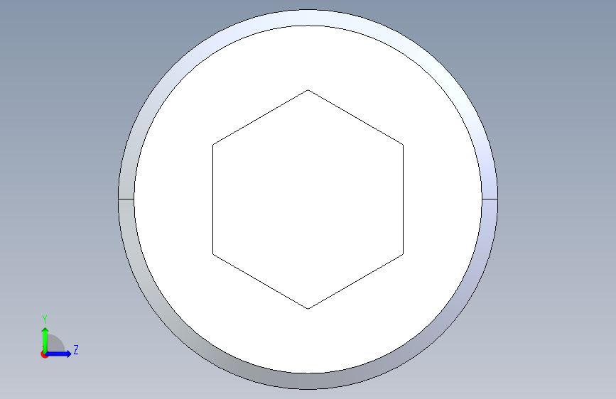 粗螺纹 SHCS 螺钉-SHCS 0.5.x13x2.STEP 左侧视图
