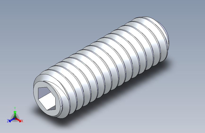 UNC 平头紧定螺钉-UNC SET SCREW 8-32 x0.500.STEP 主视图