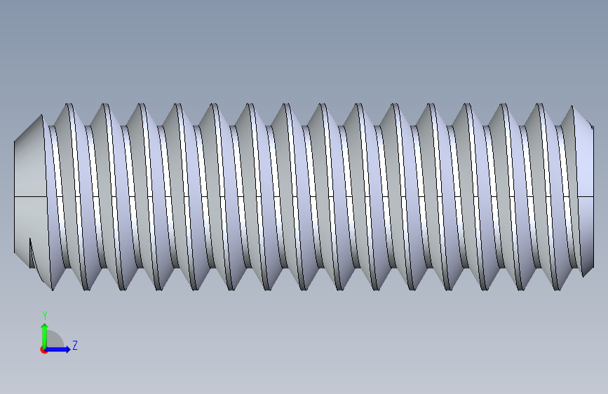 UNC 平头紧定螺钉-UNC SET SCREW 8-32 x0.500.STEP 左侧视图
