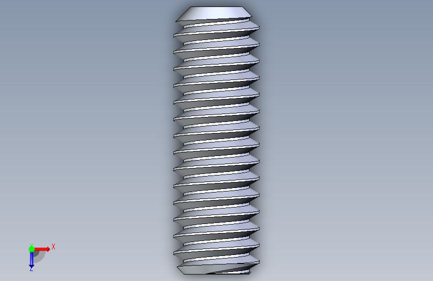UNC 平头紧定螺钉-UNC SET SCREW 8-32 x0.500.STEP 俯视图