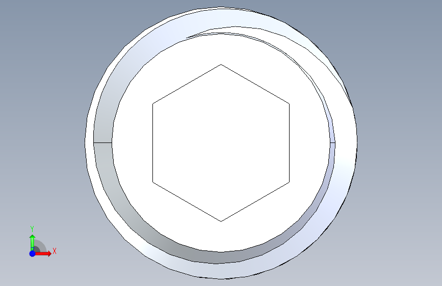 UNC 平头紧定螺钉-UNC SET SCREW 0.500 x3.000.STEP 正面视图