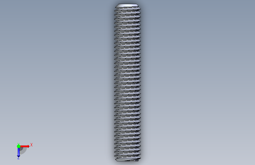 UNC 平头紧定螺钉-UNC SET SCREW 0.500 x3.000.STEP 俯视图