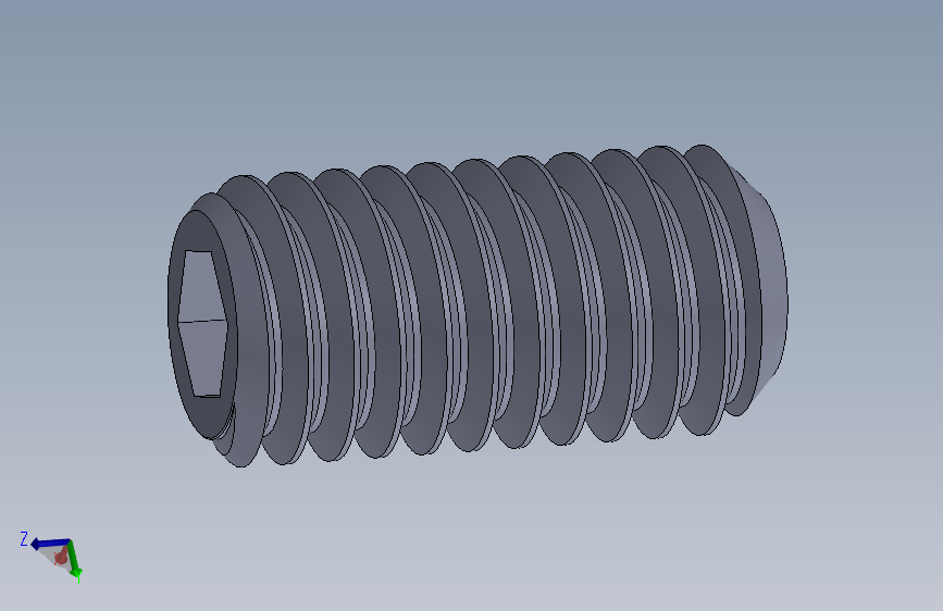 UNC 平头紧定螺钉-UNC SET SCREW 0.375 x0.750.SLDPRT