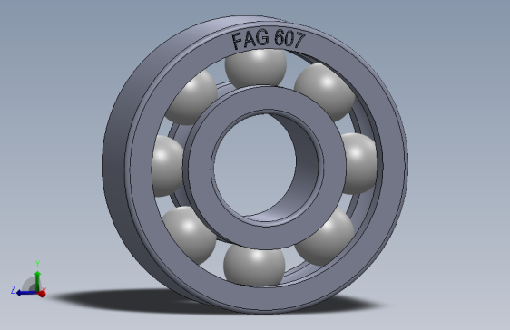 滚珠轴承-FAG BALL BEARING 607  7x19x6.SLDPRT