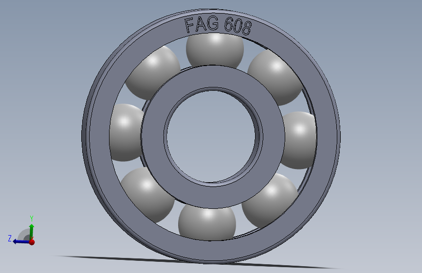滚珠轴承-FAG BALL BEARING 608  8x22x7.SLDPRT