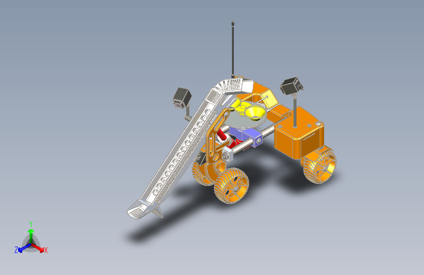 月球采样系统三维小车模型