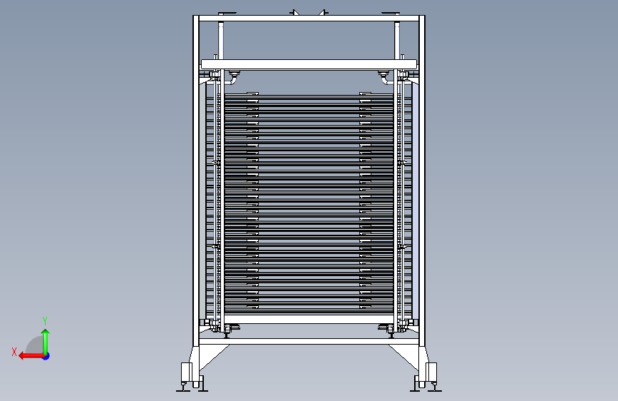 步进式烘箱物料台架设计 背面视图