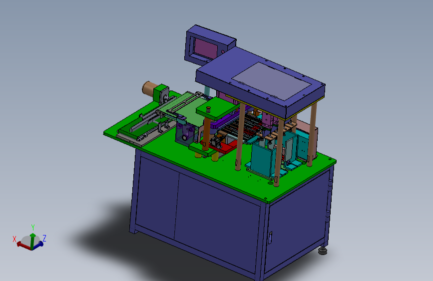 柱形电池极片裁切机分切机3D模型