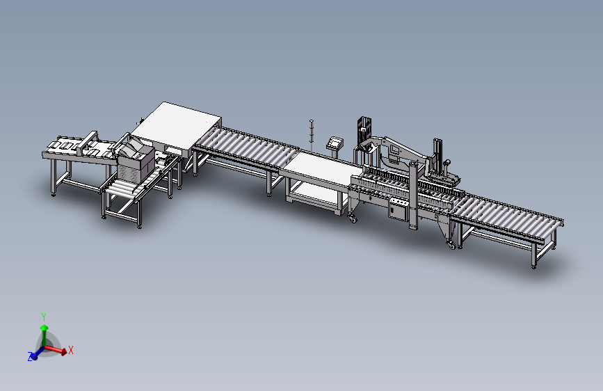 装箱称重封箱流水线示意图