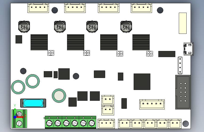 Creality Ender6 开发板PCB板完整模型 正面视图