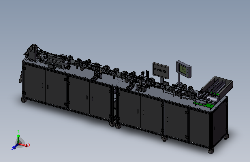 全自动电阻元件组装+检测线体3D模型