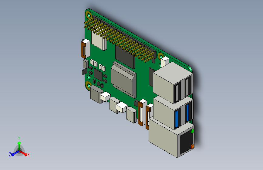 树莓派Pi5SBC模型开发板PCB模型
