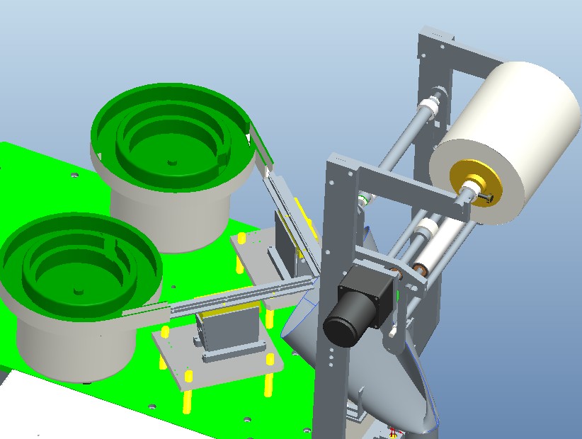 双振盘送料螺丝包装机3D模型 工程图