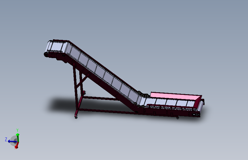 爬坡机大倾角提升机3D图纸 非标自动化 机械设计