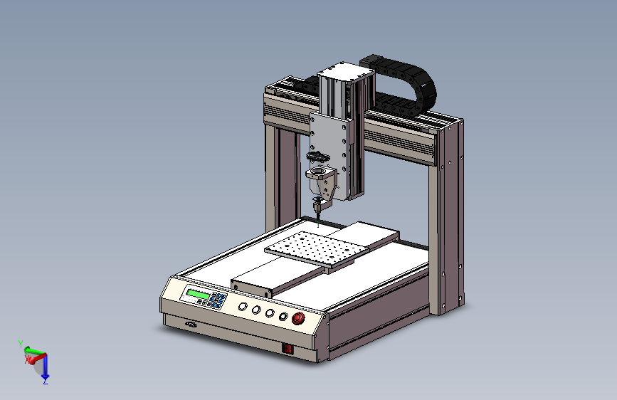 桌面式自动锁螺丝机3D图纸  非标自动化机械3D图纸设计