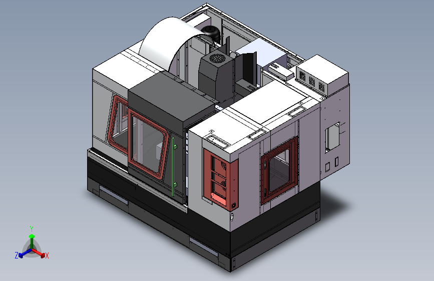 数控车床钣金外壳设计（附件整套图纸）非标自动化机械3D图纸设计