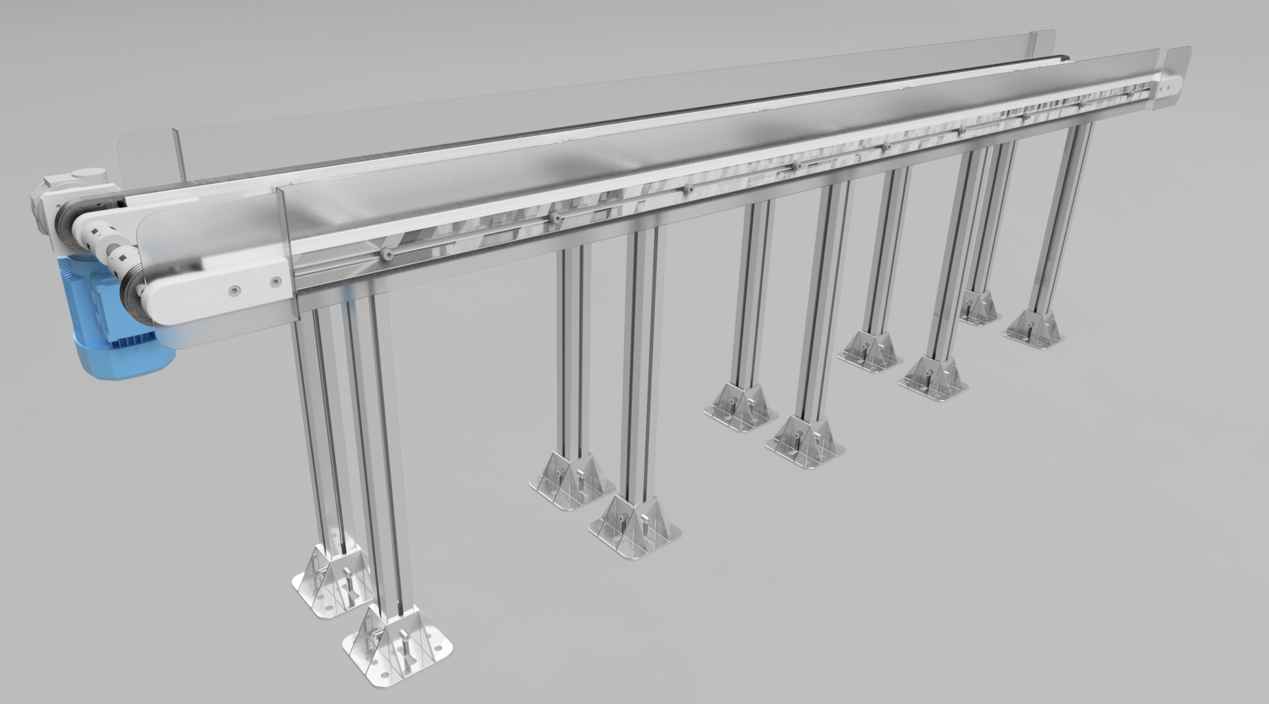 2500x700x300链式输送机3D图纸 IGS STP CATIA INVENTOR