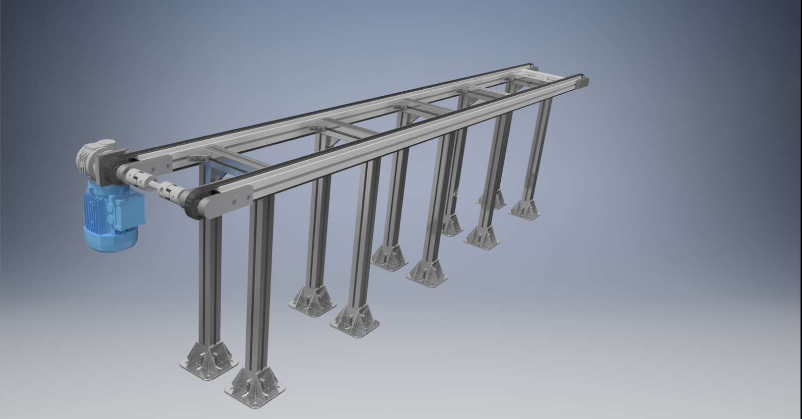 2500x700x300链式输送机3D图纸 IGS STP CATIA INVENTOR