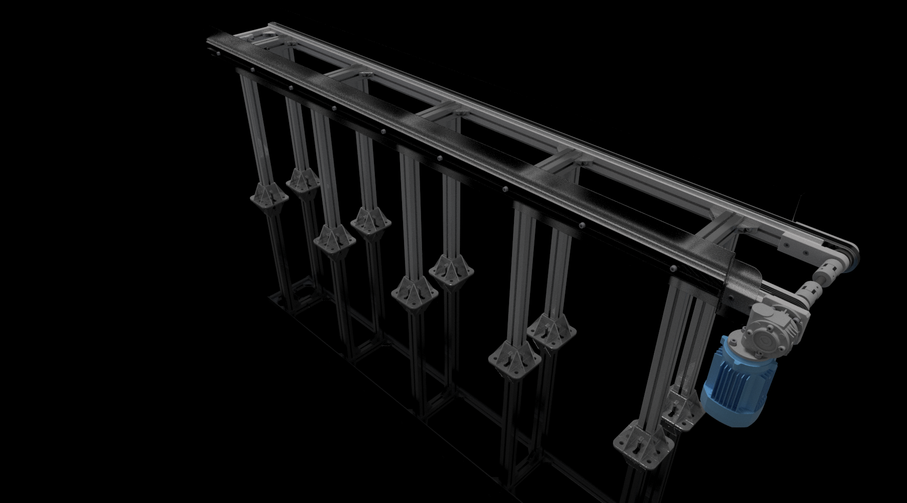 2500x700x300链式输送机3D图纸 IGS STP CATIA INVENTOR