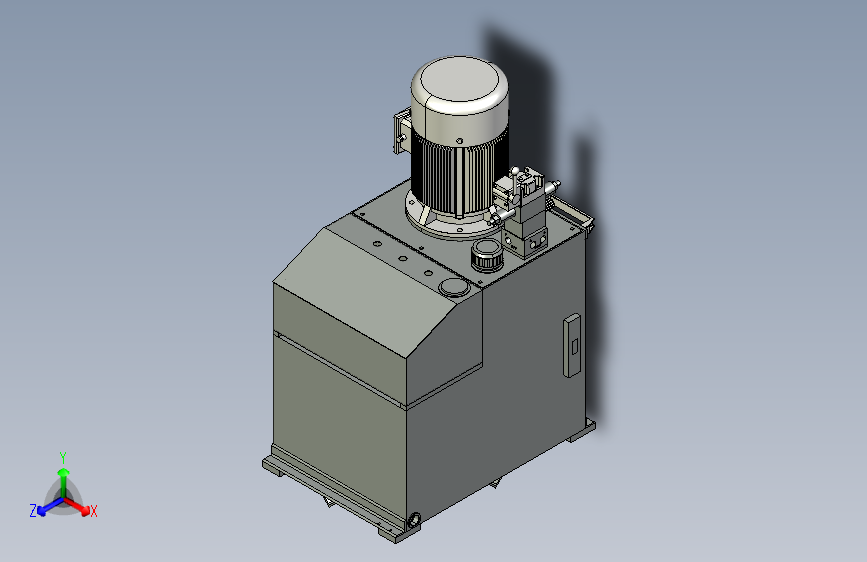 驱动液压缸，液压马达的动力站   非标自动化设备3D图纸3D模型