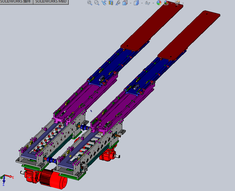 自动货叉自动伸缩货叉堆垛机货叉3D图纸  非标自动化设备3D图纸3D模型