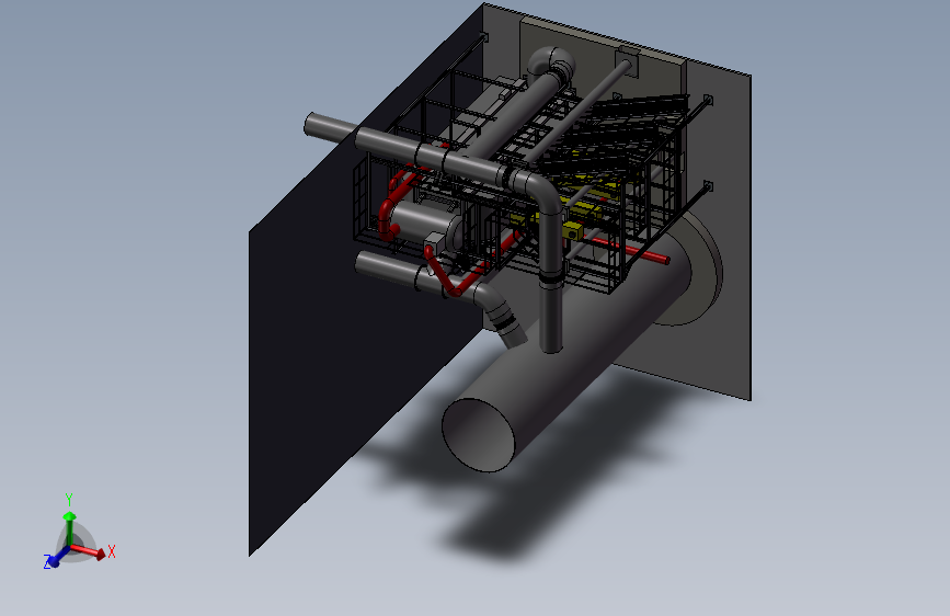 大型锅炉钢结构  自动化设备3D图纸3D模型