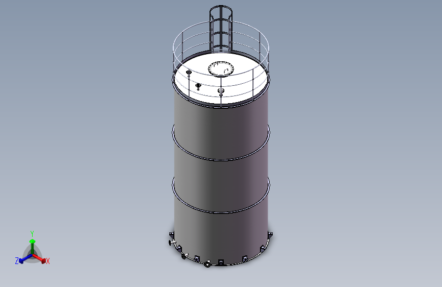 液氧储罐  自动化设备3D图纸3D模型