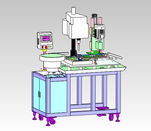 自动攻牙倒角一体机  非标自动化设备3D图纸3D模型