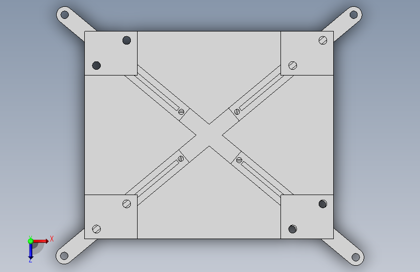 摄像安装机构的无人机角度架 俯视图