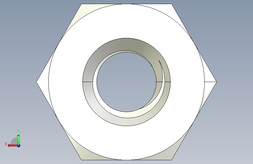 DIN 934 螺母-M2.5 Nut.STEP 背面视图