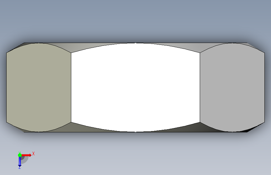 DIN 934 螺母-M2.5 Nut.STEP 俯视图