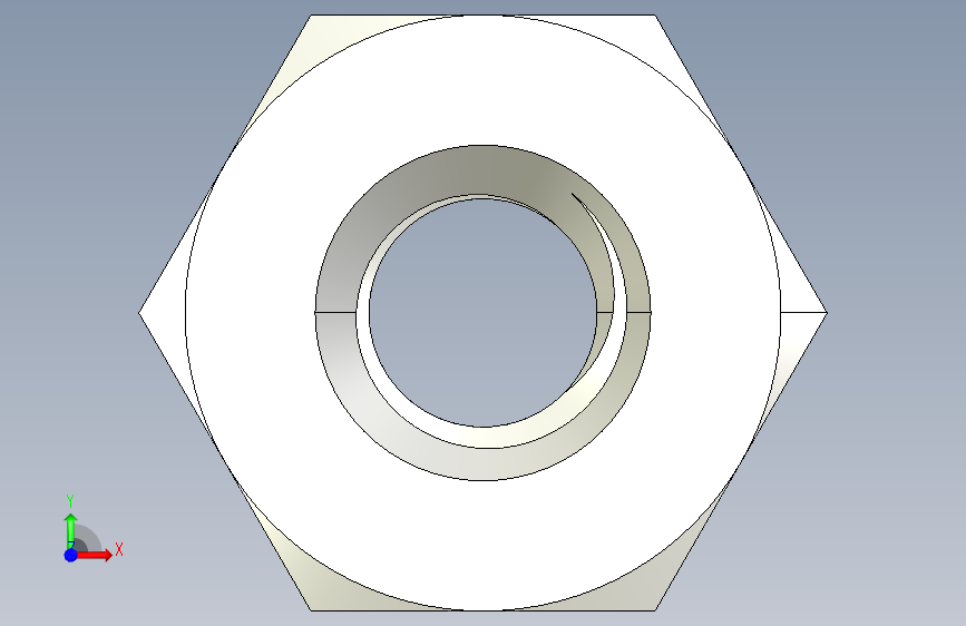 DIN 934 螺母-M2.5 Nut.STEP 正面视图