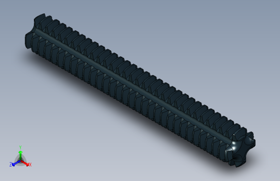 乐高机械组车桥-3705c01 Black Technic Axle 4 Threaded.IGS