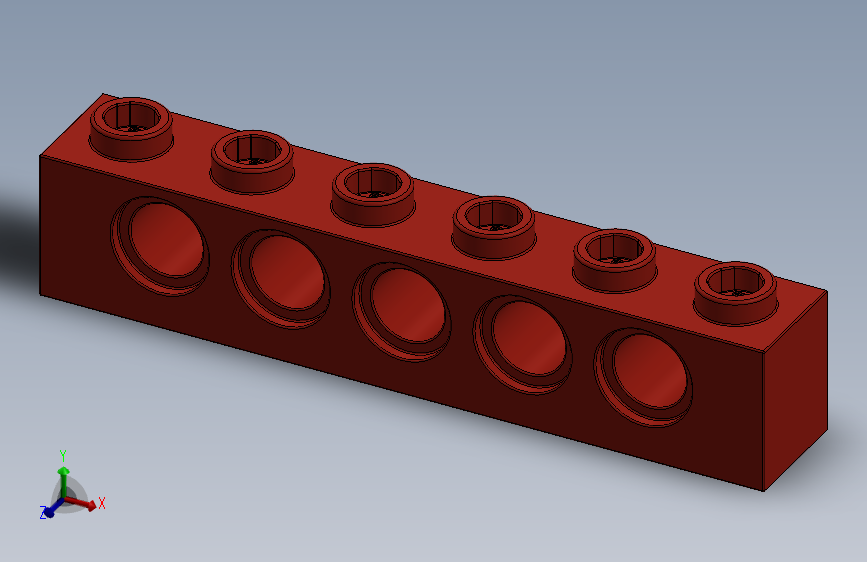 乐高机械组积木（横梁）-389421 Bright Red Technic Brick 1 x 6 with Holes