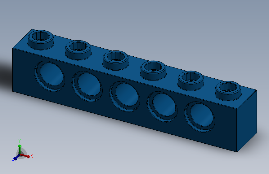 乐高机械组积木（横梁）-389423 Bright Blue Technic Brick 1 x 6 with Holes
