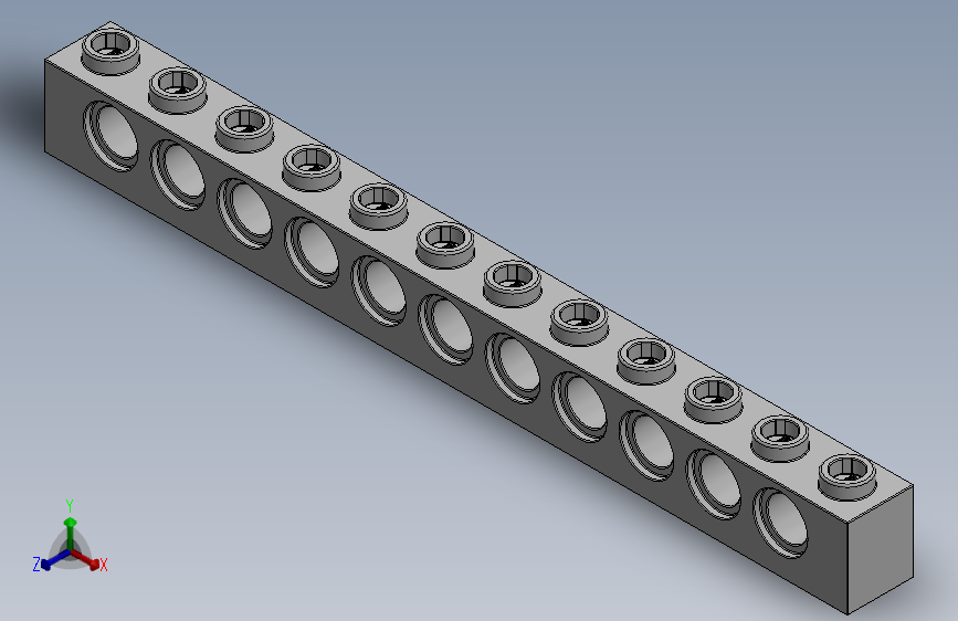 乐高机械组积木（横梁）-389501 White Technic Brick 1 x 12 with Holes