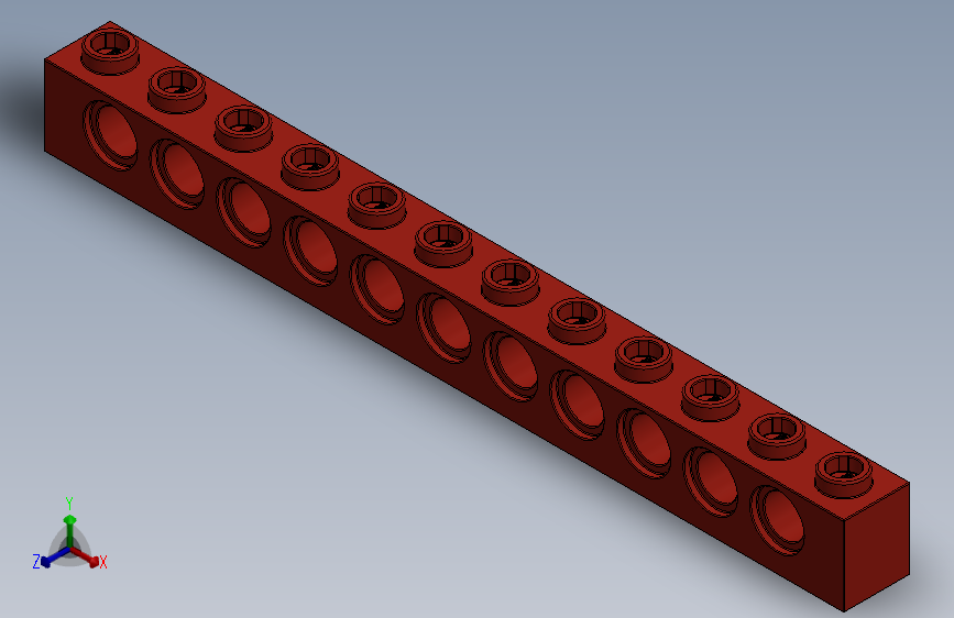 乐高机械组积木（横梁）-389521 Bright Red Technic Brick 1 x 12 with Holes