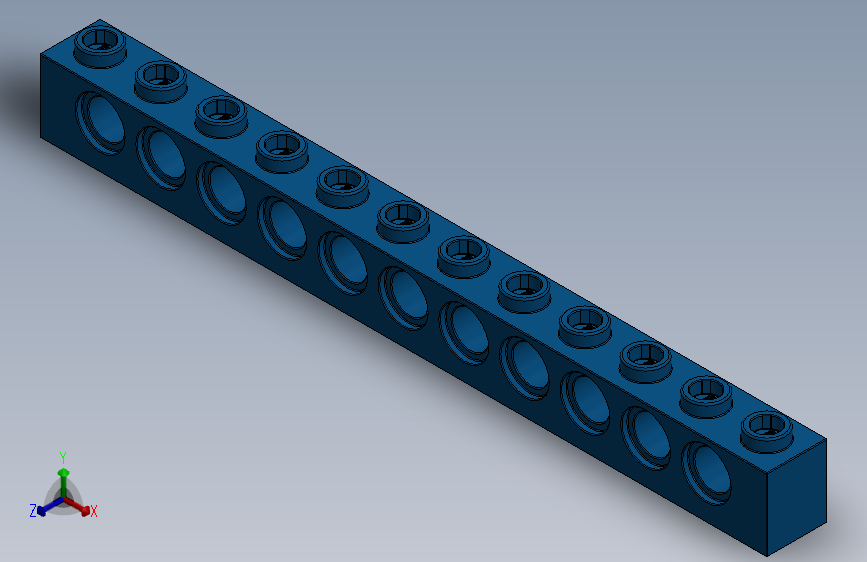 乐高机械组积木（横梁）-389523 Bright Blue Technic Brick 1 x 12 with Holes